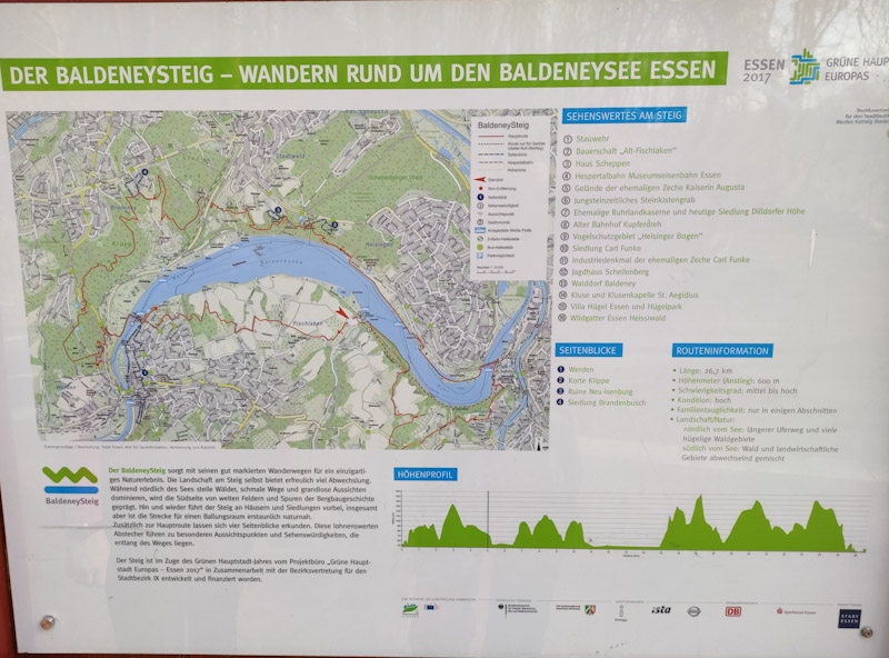 Wanderkarte vom Baldeneysteig