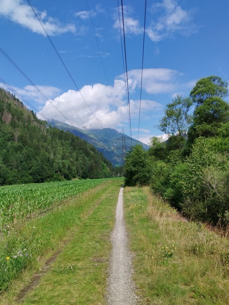 Schnurgerade Wege an der 2. Etappe des Iseltrail