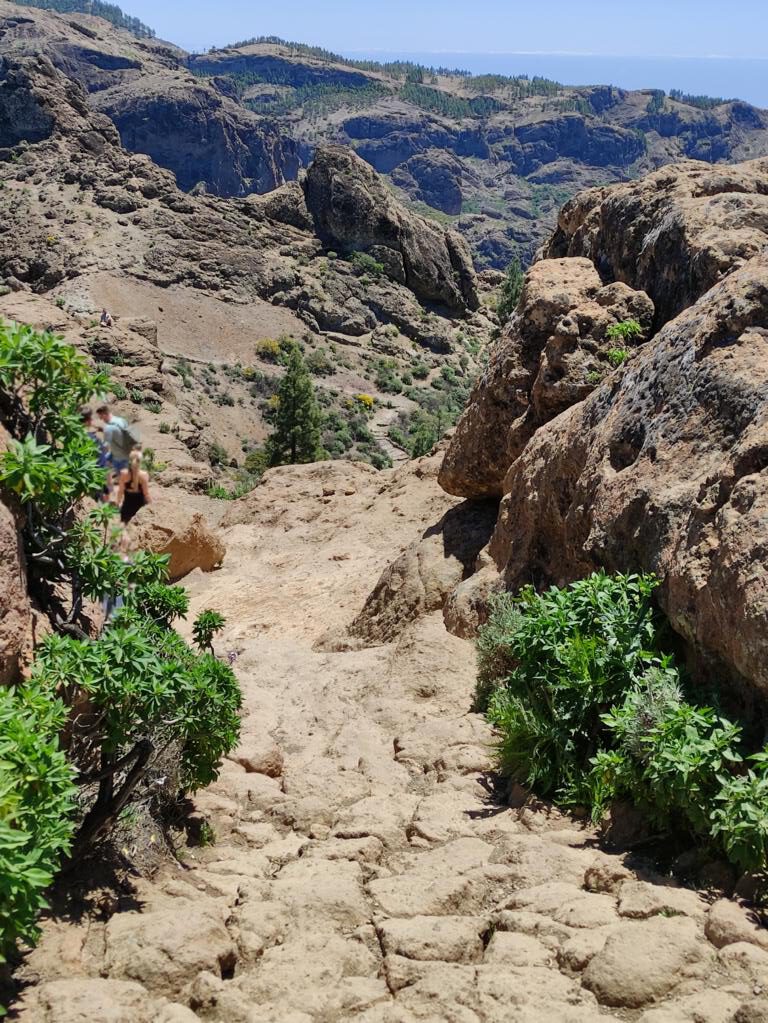 Schöne Wege auf der Rundwanderung Roque Nublo